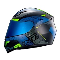 Capacete Moto Unissex X11 Trust Pro Ballads Com Viseira Extra (Azul+Neon, 61) - imagem 5