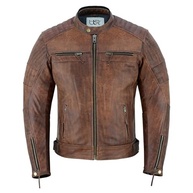 Jaqueta masculina de couro de qualidade premium com zíper e proteção para motocicleta - imagem 2