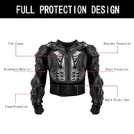 Jaqueta protetora de corpo inteiro para motocicleta Motocross ATV Guard Camisa masculina femininaGOHINSTAR US-XL preto 56451259568 - imagem 3
