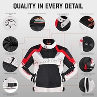 JAG Jaqueta de motocicleta de malha - Jaqueta de motociclista - Jaqueta masculina armadura de motocicleta nível 1 - Jaqueta masculina de alta visibilidade com armadura - imagem 4