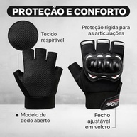 Luva Motociclista Meio Dedo: Proteção, Touchscreen e Alta Ventilação - imagem 5