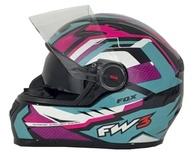 Capacete Fox FW3 GTX Rosa/Azul Tiffany - Segurança e Estilo para Motociclistas Unissex - imagem 3