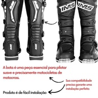 Bota de Motocross, Couro Sintético e PU, Solado Antiabrasivo, Bico de Aço, para Trilha e Enduro, TAM 42BR - imagem 4