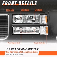 Faróis Cromados para Chevy Silverado/Tahoe/Suburban 1994-1998 - Kit Completo (Motorista e Passageiro) - imagem 4