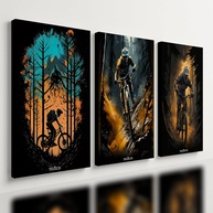 Kit 3 Quadros Decorativos Mountain Bike - Decore Sua Paixão por Ciclismo - imagem 1