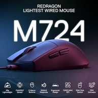Mouse Gamer Redragon K1ng 1K Preto PAW3327 Cabo USB Tipo-C Removível 12400 DPI M724 - imagem 3
