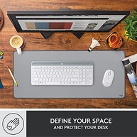 Mouse Pad Desk Mat Logitech Studio Series com Base Antiderrapante, Design Resistente a Respingos, Grande e Multifuncional - Cinza - imagem 2