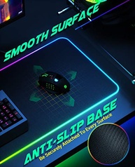 Mouse pad para jogos RGB, UtechSmart Mouse pad grande estendido macio com 14 modos de iluminação, 2 níveis de brilho, mousepads para teclado de computador 800 x 300 mm / 31,5 × 11,8 polegadas - imagem 4