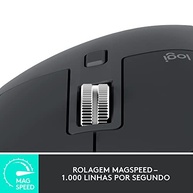 Mouse sem fio Logitech MX Master 3S com Sensor Darkfield para Uso em Qualquer Superfície, Design Ergonômico, Clique Silencioso, Conexão USB ou Bluetooth - Grafite - imagem 5