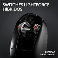 Mouse Gamer Sem Fio Logitech G PRO X SUPERLIGHT 2 com Tecnologia LIGHTSPEED, Ultraleve, Switch LIGHTFORCE, Sensor HERO 2 com 44K DPI, 5 botões programáveis e Bateria Recarregável - Preto - imagem 4