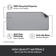 Mouse Pad Desk Mat Logitech Studio Series com Base Antiderrapante, Design Resistente a Respingos, Grande e Multifuncional - Cinza - imagem 5