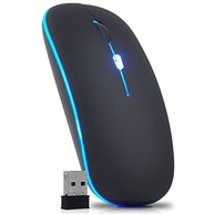 Mouse Sem Fio Óptico 3200dpi Usb Wireless 2.4ghz Recarregável Pc Notebook Computador Tv Smart (Preto) - imagem 2