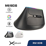 Mouse Vertical Ergonômico Delux M618DB: Conforto Silencioso - imagem 1