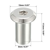 Rebite Sextavado M6 x 15mm - Fixação Robusta e Durável para Móveis | uxcell - imagem 4