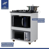 Balcão para Cooktop 5 Bocas com 2 Nichos para Forno Turim - Kaiki Móveis - imagem 4