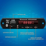 Kit 2 Placas Decodificadoras Bluetooth USB FM Auxiliar MP3 Top - imagem 3