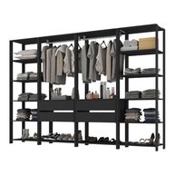 Guarda-Roupas Closet Modulado 270cm 4 Peças com 4 Gavetas e Cabideiros Multimóveis MP4321 Preto - imagem 4