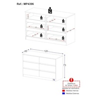 Cômoda com 6 Gavetas 120cm Multimóveis Mp4396 - Acabamento Madeirado Moderno - imagem 5