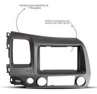 Moldura Painel 2 Din Grafite para New Civic 2007-2011: Instale seu MP5 com Estilo! - imagem 3