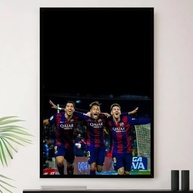 Quadro Trio Msn Messi Suarez Neymar A4 23x33cm - Decoração Esportiva Premium - imagem 2
