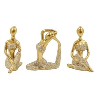Kit Decoração Zen Mulher Yoga 3 Peças – Mini Estátuas em Resina Premium para Mesa, Sala ou Home Office – Feng Shui, Relaxamento, Presente Espiritual - imagem 2