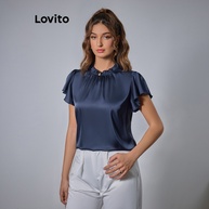 Blusa Lovito Elegante com Babados: Estilo e Brilho para Mulheres - imagem 2