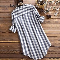 Vestido Lovito Listrado: Elegância Casual para Mulheres - imagem 2