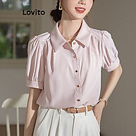 Blusa Casual Lisa Franzida Lovito: Estilo e Conforto para Mulheres - imagem 2