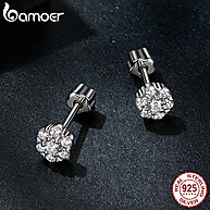 Brincos Bamoer 925 Prata Moissanite Flor - Jóia Elegante para Mulheres - imagem 2