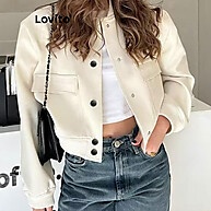 Jaqueta Casual Lovito com Bolso – Conforto e Estilo para Mulheres - imagem 2