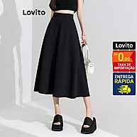 Saia Casual Lisa Estrutura Lovito: Conforto e Estilo para Mulheres - imagem 2