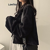 Casaco Lovito Casual com Bolso e Estrutura de Linha para Mulheres - imagem 2