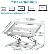 Suporte de Alumínio para Laptop Suturun - Elevador de Multi-Ângulo com Ventilação de Calor para Mac, Notebook, MacBook Pro/Air, Lenovo, Dell e Mais (10-17 Laptop) - imagem 2