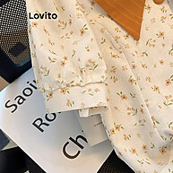 Blusa Lovito com Gola Contrastante e Mangas Bufantes - Estampa Floral Multicolorida - imagem 2