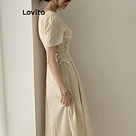 Vestido Elegante Lovito com Cadarço Multicolorido - imagem 2