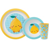 Kit Refeição Frutti Limão Buba - Prato, Bowl e Copo Multicolorido para Crianças - imagem 1