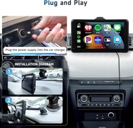 Podofo Carplay Android Auto HD 7" - Central Multimídia Veicular com Bluetooth Duplo, Câmera de Ré e Navegação - imagem 4