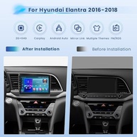 Central Multimídia Android 13 para Hyundai Elantra 2016-2018: Tela HD 9", CarPlay Sem Fio, GPS e Câmera AHD - imagem 3
