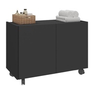 Gabinete Armário de Banheiro 62,5cm com Rodízios 2 Portas Multimóveis Mp5043 Preto - Organize com Estilo - imagem 2