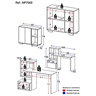 Escritório Completo MP7009: Mesa e Balcão Multimóveis - imagem 2