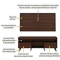 Rack com Painel TV 65” Retrô: Duna/Preto Multimóveis - imagem 2