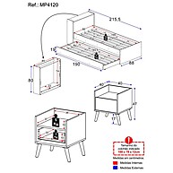 Quarto Bicama Retrô com Baú MP4120 Multimóveis - imagem 2