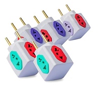 Kit 5 Adaptadores Benjamim Power Cubo 4 Entradas Bivolt - Multiplicador de Tomadas 10A/20A - imagem 2