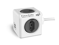 PowerCube ELG PWC-X4U/3M: Multiplicador 4 Tomadas Bivolt + 2 USB 2.4A, Cabo 3m, Cinza - imagem 4