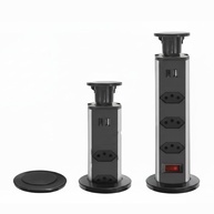 Torre Tomada Retrátil 3 Tomadas + USB + USB-C para Bancada - Multiplug Embutir 1.8m - imagem 1