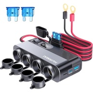 Carregador Veicular Multiportas 12V/24V: 4 Tomadas + USB-C PD 30W + QC 3.0 - imagem 2