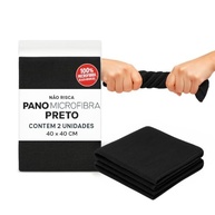 Kit Pano de Microfibra Preto 40x40cm - Limpeza Multiuso com 2 Unidades - imagem 2