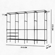 Arara Sapateira Cabideiro Multiuso com 4 Colunas e 10 Prateleiras – Organize Roupas e Sapatos com Estilo e Praticidade - imagem 3