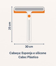 Rodo Limpa Vidros Multiuso com Cabo Dobrável e Esponja Traseira | Limpeza Impecável em Janelas, Box, Carro e Pias | Silicone Flexível Anti-Risco | Portátil e Prático (Azul) - imagem 4