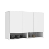 Armário Multiuso Aéreo Milão 3 Portas - Design Moderno para Cozinha e Quarto (Branco) - imagem 2